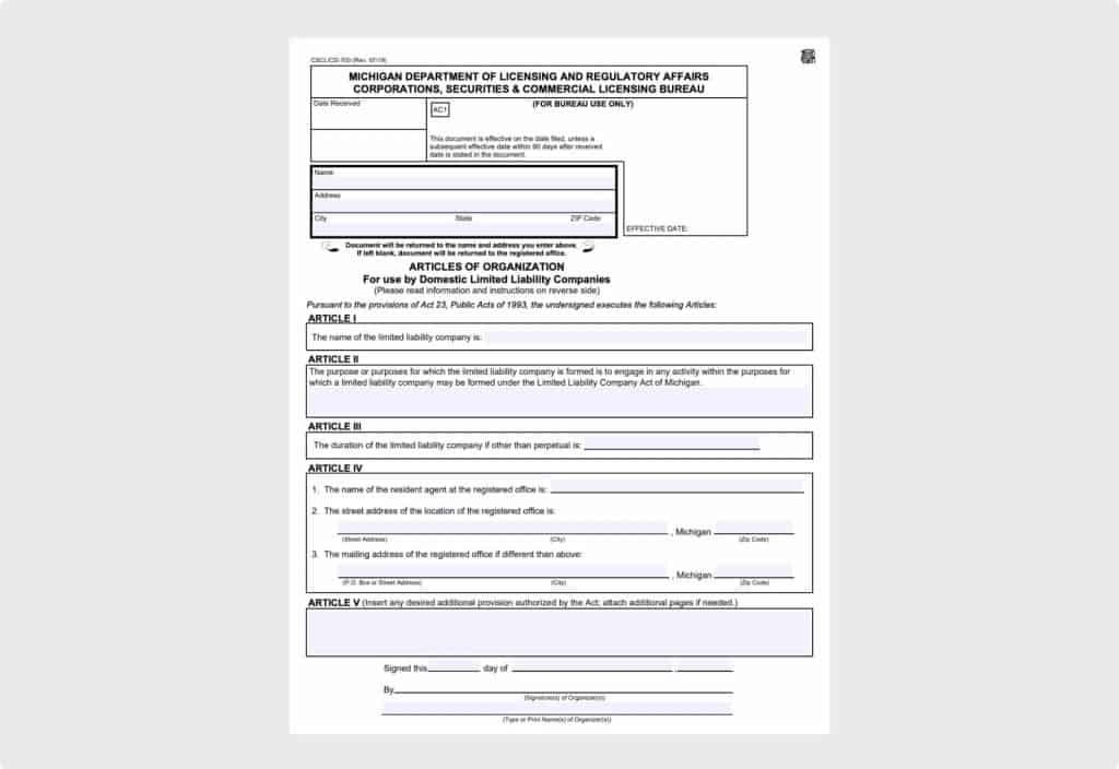 How To Form An Llc In Michigan Mi Step By Step Simplifyllc