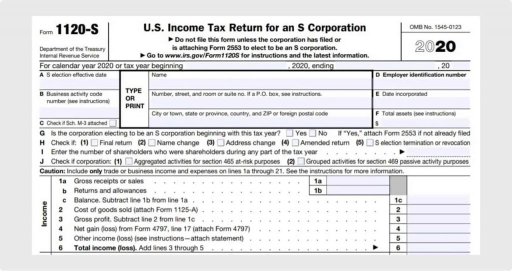 IRS Form 1120-S 