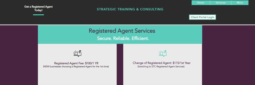 Strategic Training & Consulting Texas Registered Agent Webpage