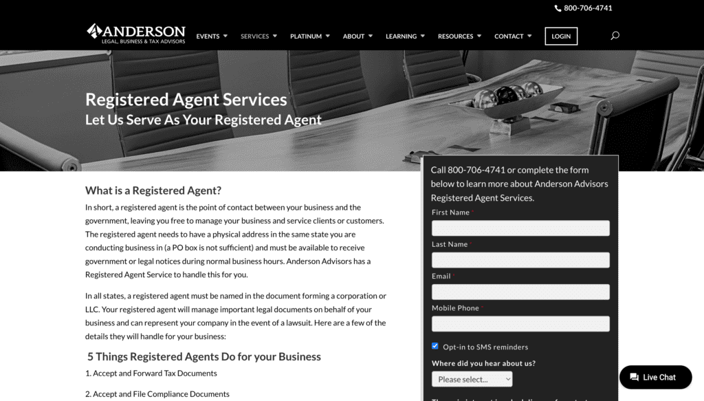 Anderson Legal, Business & Tax Advisors - registered agent service in Nevada