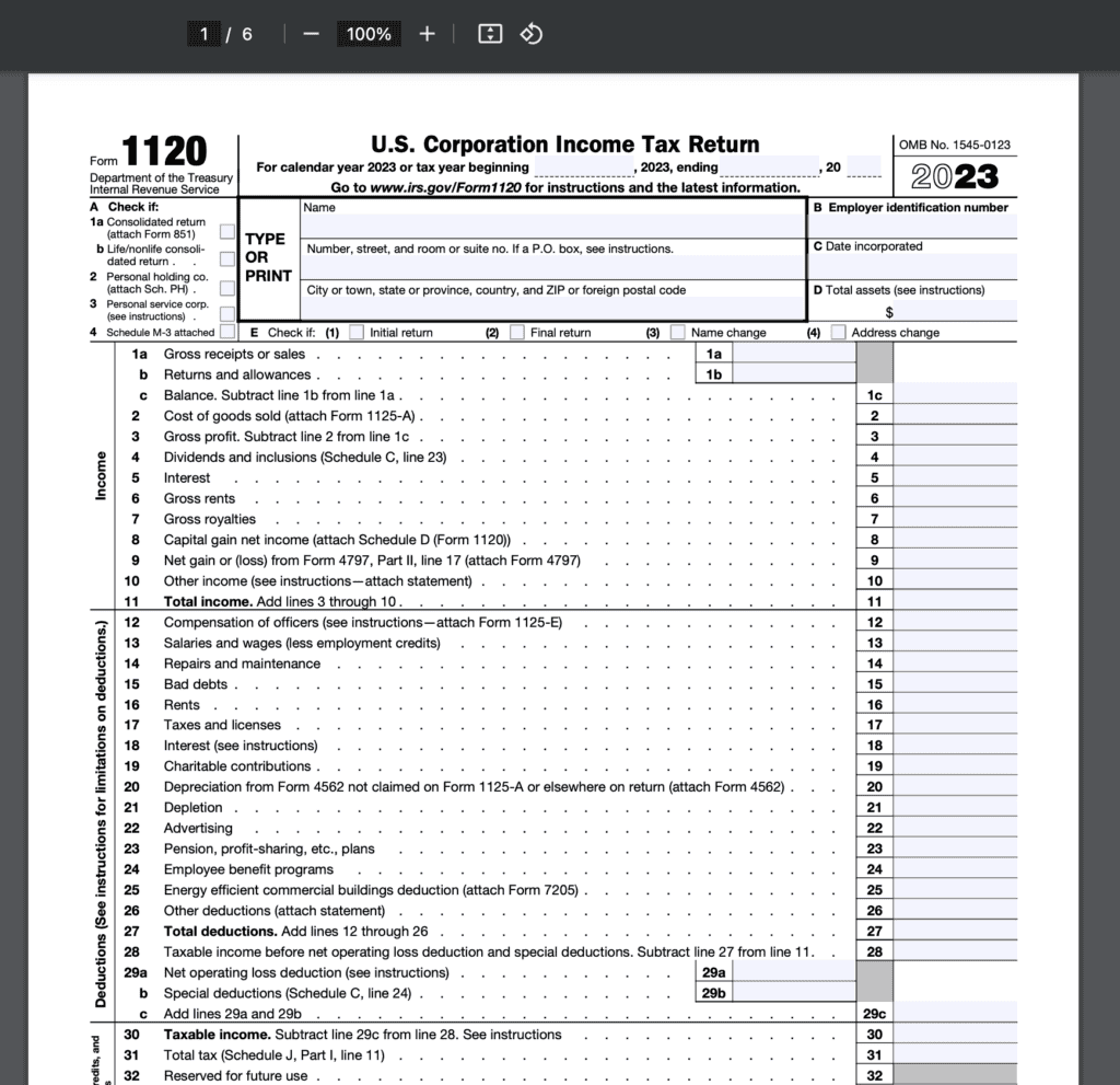 Form 1120