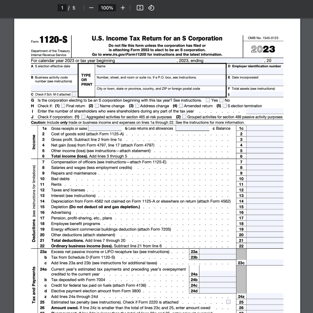 Form 1120-S