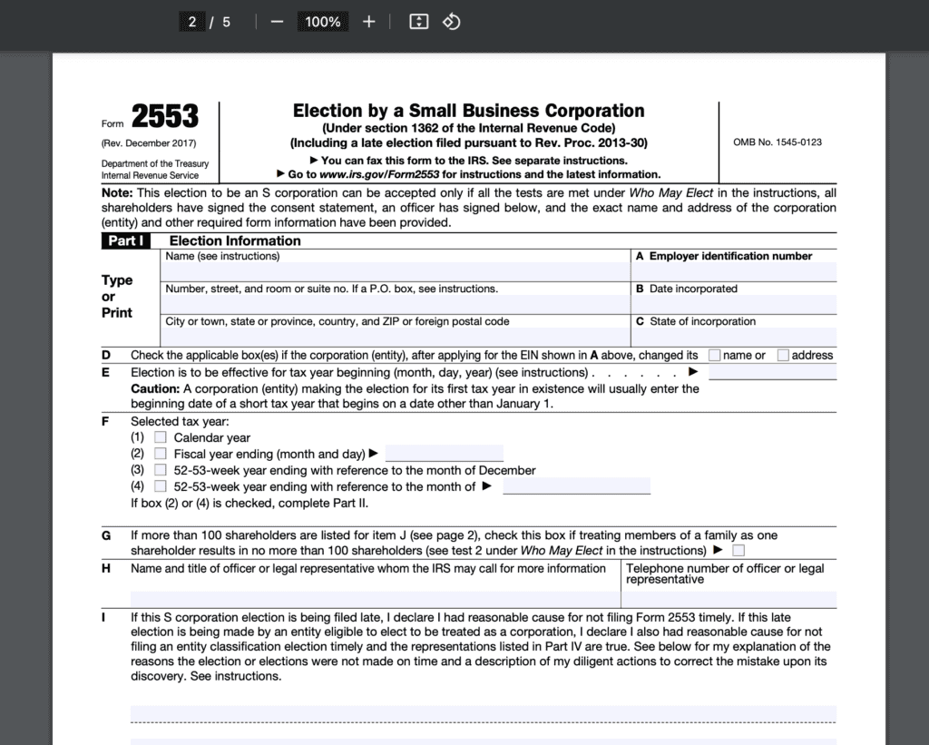 Form 2553