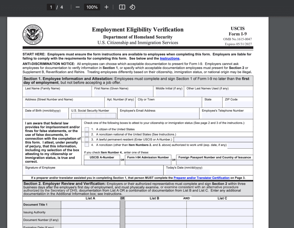 Form I-9