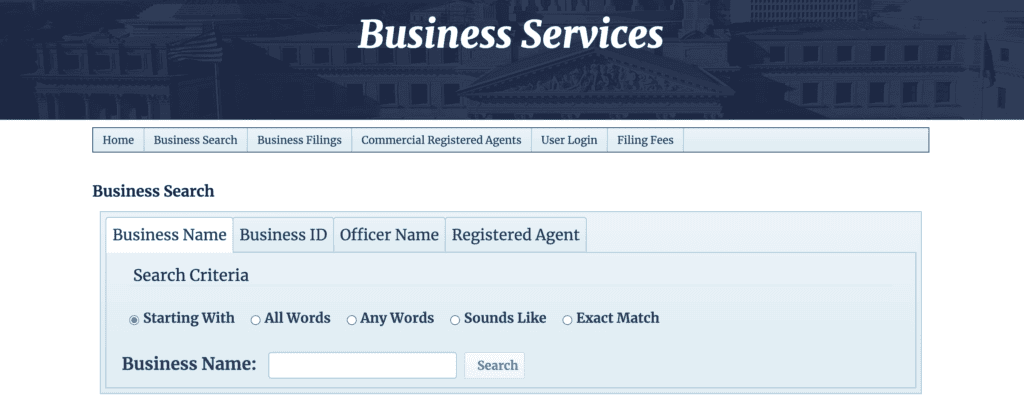 Mississippi business name search