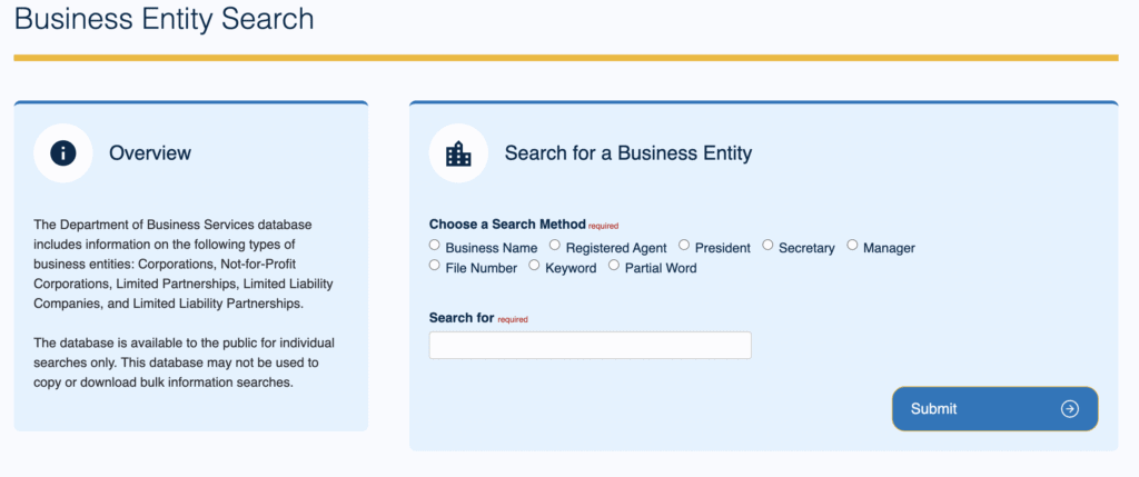 Illinois business name search database