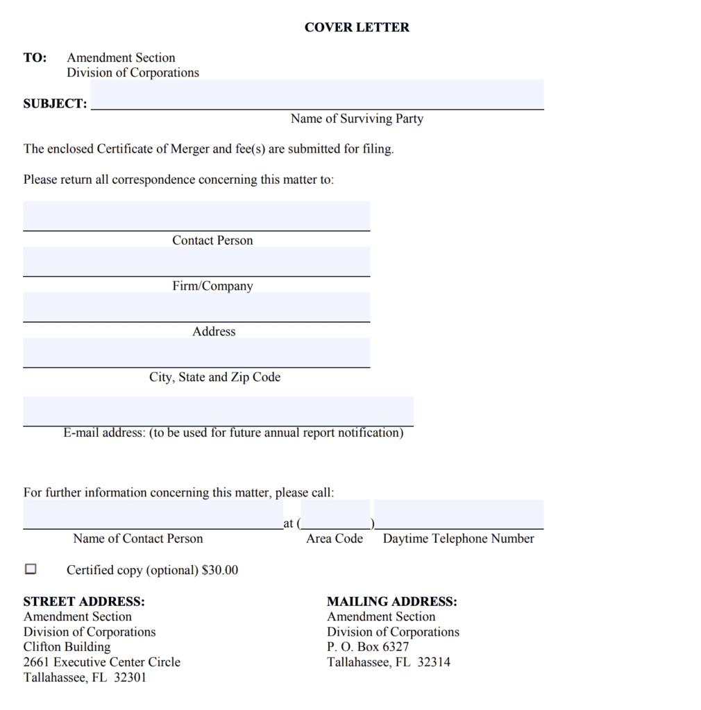 Certificate of Merger