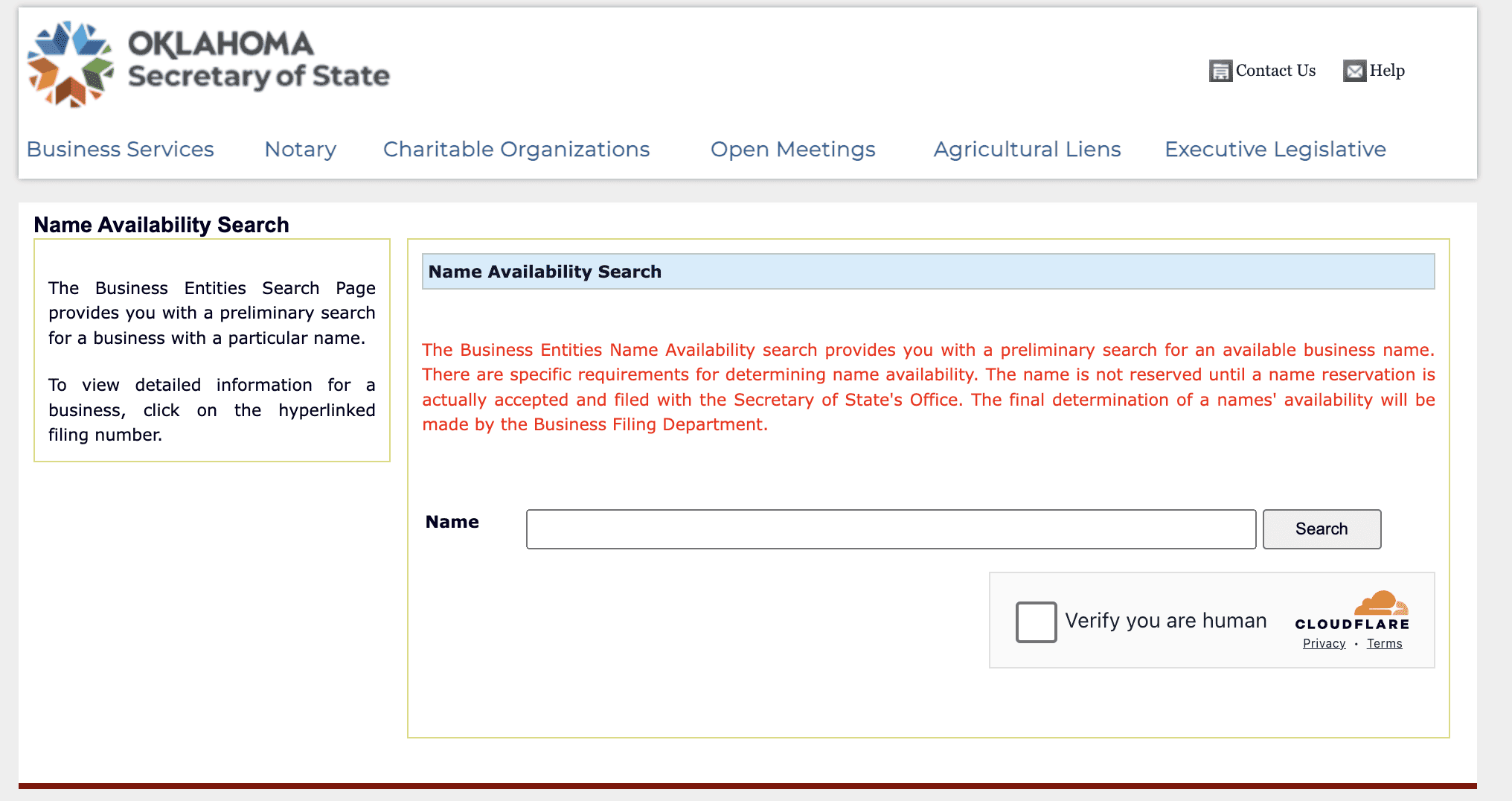 name availability search in Oklahoma