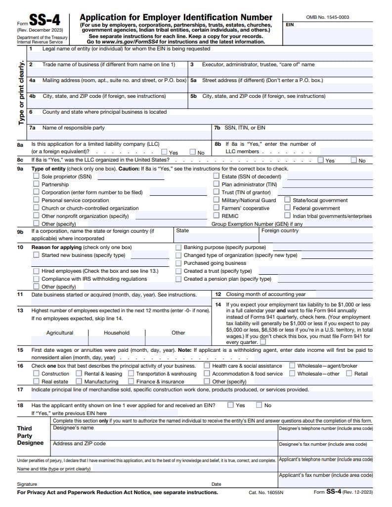 SS-4 form