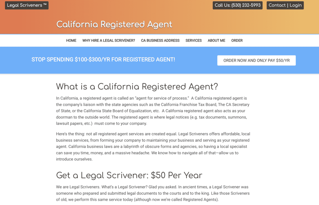 California Legal Scriveners - registered agent service